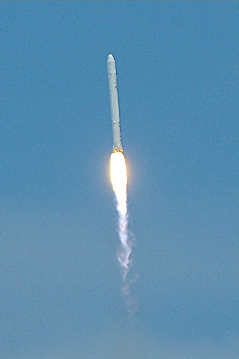 A SpaceX Falcon 9 rocket launching from Cape Canaveral, Florida.