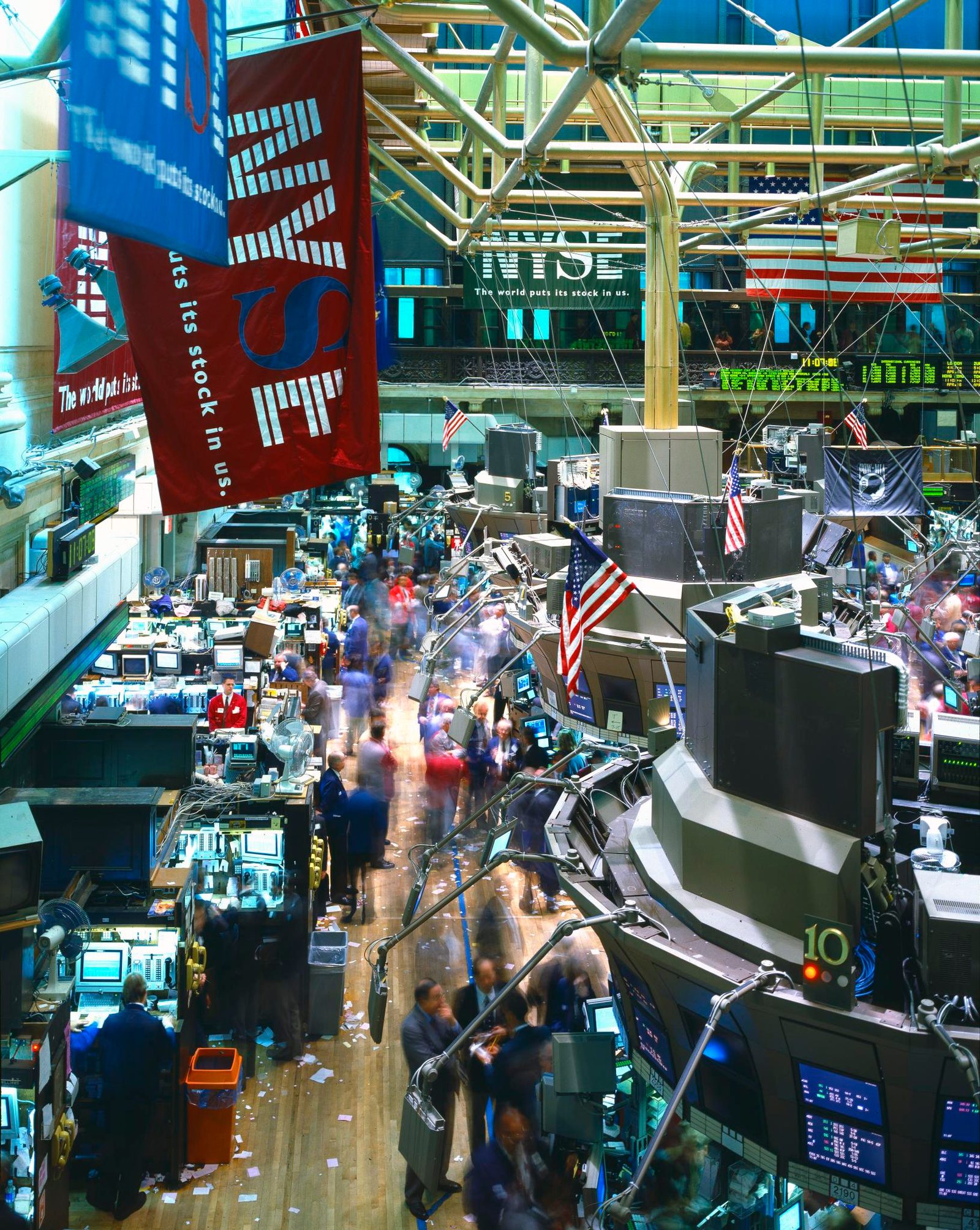 The trading floor of the New York Stock Exchange, where index funds must buy newly added S&P 500 members such as Marvell.
