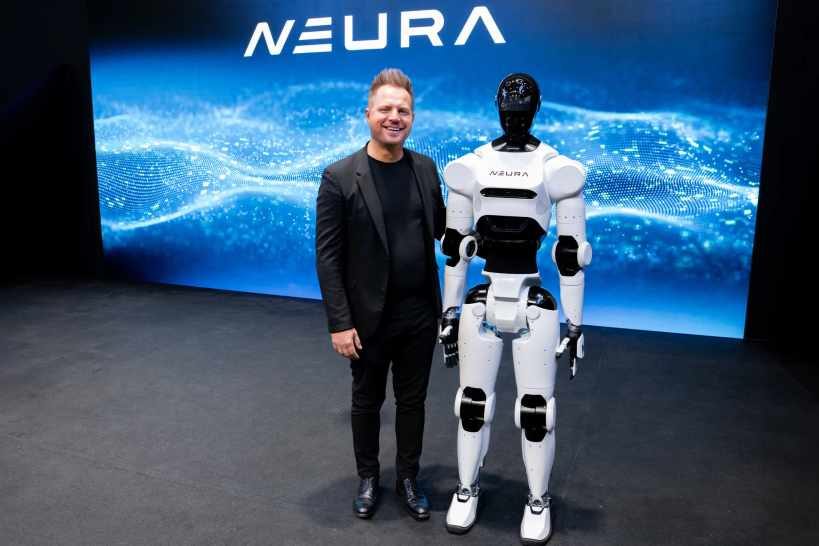 Neura Robotics humanoid robots, the kind of physical-AI hardware drawing record venture funding in 2026.