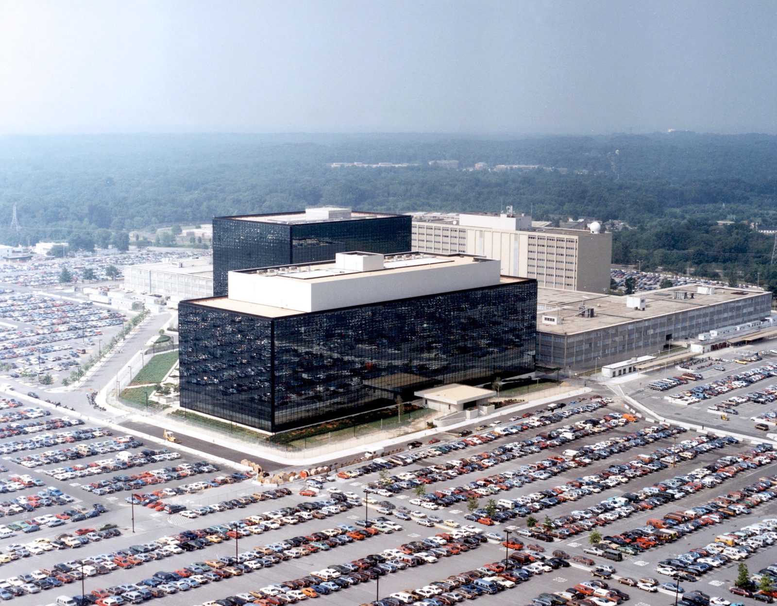 The National Security Agency headquarters at Fort Meade, Maryland.