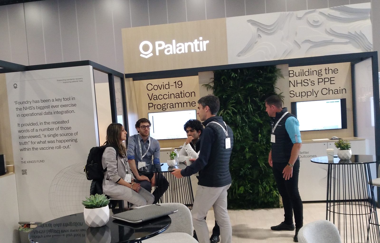 A Palantir Technologies branded booth.